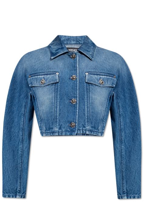 versace silk jacket|versace denim jacket women's.